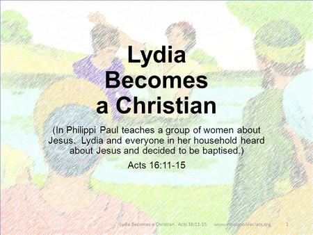 Lydia Becomes a Christian