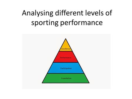 Analysing different levels of sporting performance.