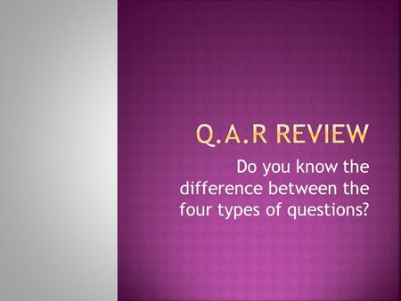 Do you know the difference between the four types of questions?