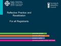 Reflective Practice and Revalidation For all Registrants.