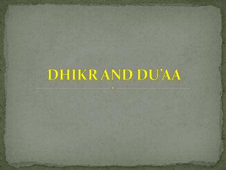 Dhikr is an Arabic word. If you do dhikr of someone you remember that person. You mention him to yourself or to someone. In Islam it means remembering.