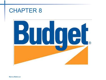 CHAPTER 8 Marina Makhover. 2 Chapter Objectives To determine the costs related to owning or renting your own house or apartment. To design monthly budgets.