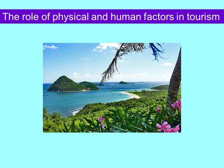 The role of physical and human factors in tourism.