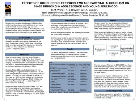 Research on the relationship between childhood sleep problems and substance use in adolescents and young adults is limited. This knowledge gap has been.