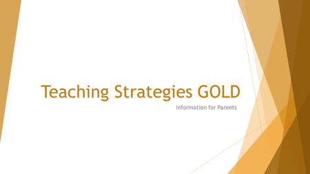 Teaching Strategies GOLD