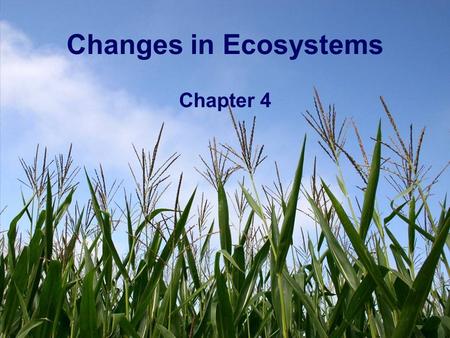 Changes in Ecosystems Chapter 4. How are ecosystems balanced? Living things count on other living things, as well as non-living things to survive. What.
