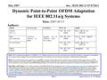 Doc.: IEEE 802.11-07/0720r1 Submission May 2007 James Gross et al., TU BerlinSlide 1 Dynamic Point-to-Point OFDM Adaptation for IEEE 802.11a/g Systems.