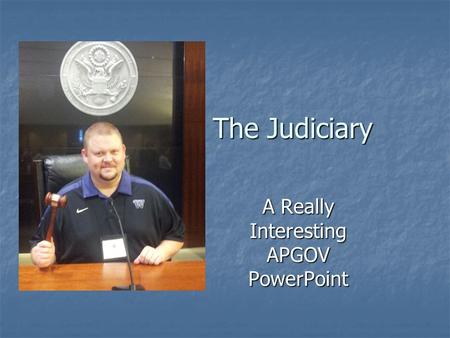 The Judiciary A Really Interesting APGOV PowerPoint.