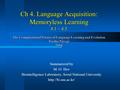 Ch 4. Language Acquisition: Memoryless Learning 4.1 ~ 4.3 The Computational Nature of Language Learning and Evolution Partha Niyogi 2004 Summarized by.