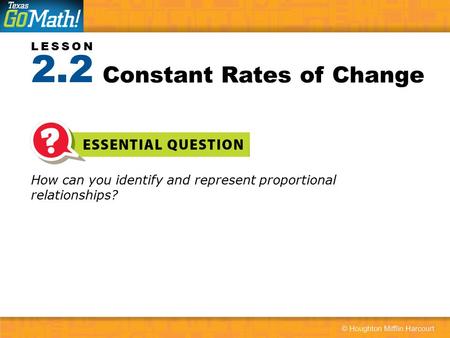 2.2 Constant Rates of Change