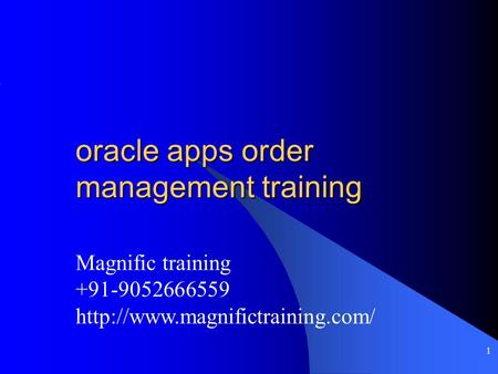oracle apps order management training