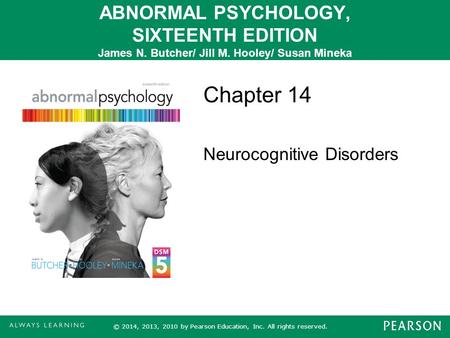 Chapter 14 Neurocognitive Disorders