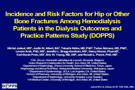 Introduction Data Statistical Methods Table 1: Prevalence of Prior Hip Fracture and Incidence of New Hip Fractures and Fractures of Any Type.