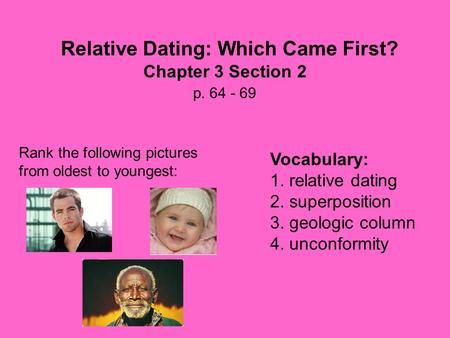 Relative Dating: Which Came First?