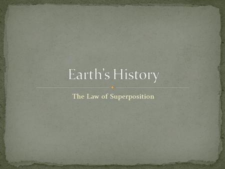 The Law of Superposition Any method of determining whether an event or object is older or younger than another event. Comparing rock layers or fossils.
