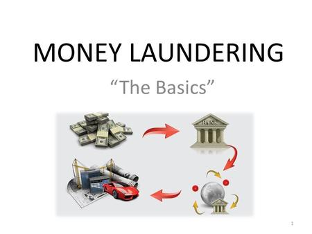 MONEY LAUNDERING “The Basics”.