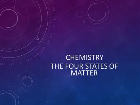 CHEMISTRY THE FOUR STATES OF MATTER. STATES OF MATTER THE FOUR STATES OF MATTER FOUR STATES  SOLID  LIQUID  GAS  PLASMA.