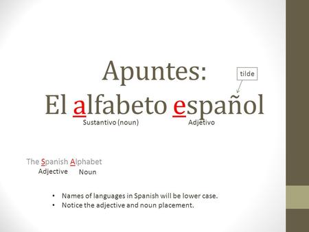 Apuntes: El alfabeto español