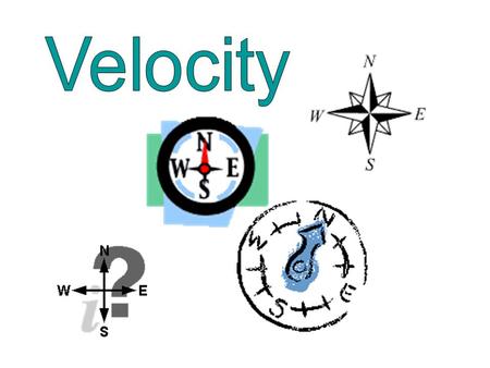 Velocity: Speed in a given direction Ex. 250 km/h North Speed = 250km/h Direction = North.