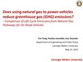 1 Carnegie Mellon University Does using natural gas to power vehicles reduce greenhouse gas (GHG) emissions? - Comparison of Life Cycle Emissions from.