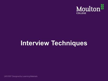 Interview Techniques LM10597 Designed by Learning Materials.