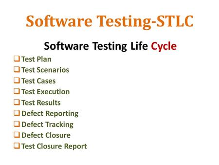 Software Testing-STLC
