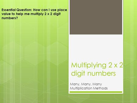 Multiplying 2 x 2 digit numbers