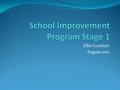 Ellie Gearhart August 2012. Campus Improvement Plan Revise plan Parents School staff LEA Outside experts.