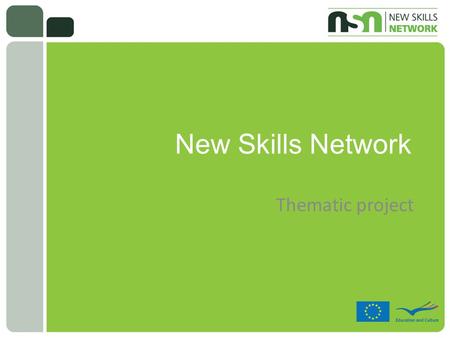 New Skills Network Thematic project. Project details  Network coordinated by the Icelandic National Agency for EU´s Lifelong Learning Programme  15.