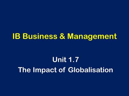 IB Business & Management