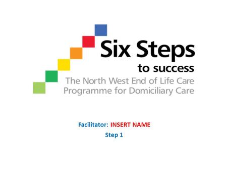 Facilitator: INSERT NAME Step 1. Objectives Step 1 objectives: Identify the national, regional and local end of life care drivers Recognise the 6 Steps.