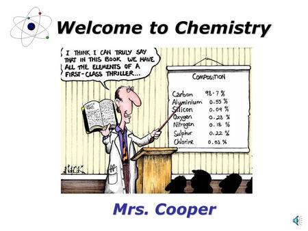 Welcome to Chemistry Mrs. Cooper. About Me Mrs. Michelle Cooper Hartselle with husband and 8 year old daughter Science Degree in Chemistry/Biology (1987)