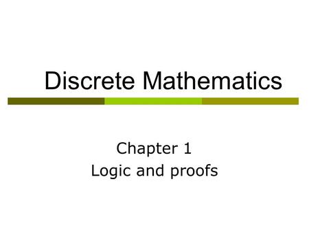Chapter 1 Logic and proofs