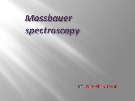 Mossbauer spectroscopy