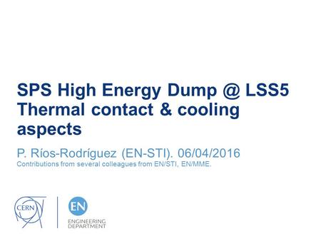 SPS High Energy LSS5 Thermal contact & cooling aspects