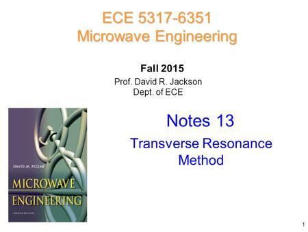 Notes 13 ECE Microwave Engineering