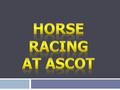 Royal Ascot races in England is the most famous, most prestigious horse races in the world.