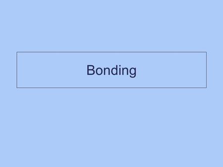 Bonding. Chemical Bonding Types 1)Ionic 2)Covalent Polar Nonpolar 3)Metallic.