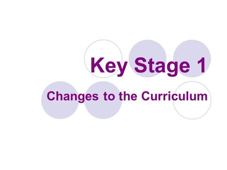 Changes to the Curriculum