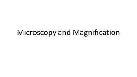 Microscopy and Magnification