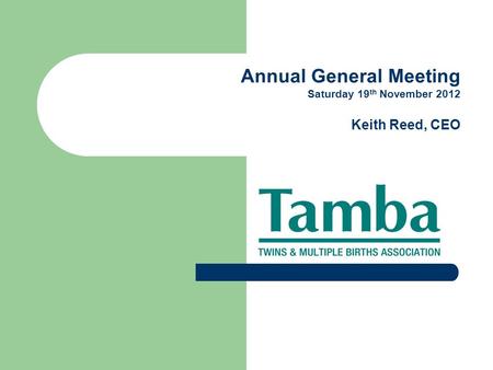 Annual General Meeting Saturday 19 th November 2012 Keith Reed, CEO.