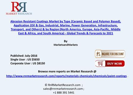 Abrasion Resistant Coatings Market: Asia-Pacific Region Grow at Highest Rate
