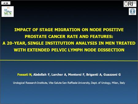 IMPACT OF STAGE MIGRATION ON NODE POSITIVE PROSTATE CANCER RATE AND FEATURES: A 20-YEAR, SINGLE INSTITUTION ANALYSIS IN MEN TREATED WITH EXTENDED PELVIC.