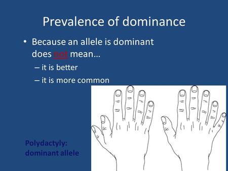 Prevalence of dominance
