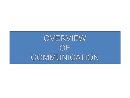 WHAT IS COMMUNICATION? “giving, receiving or exchanging information, opinions or ideas by writing, speech or visual means, so that the message communicated.