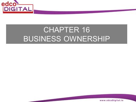 CHAPTER 16 BUSINESS OWNERSHIP. 2 R. Delaney Sole Traders A sole trader is a person who owns, manages and provides the money (capital) for a business.