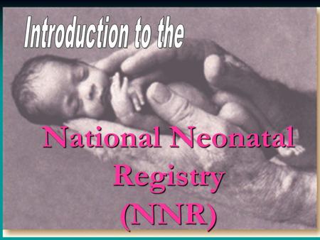 National Neonatal Registry (NNR) Content Neonatal Registry defined Neonatal Registry defined The National Neonatal Registry (NNR) The National Neonatal.