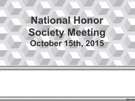 National Honor Society Meeting October 15th, 2015.