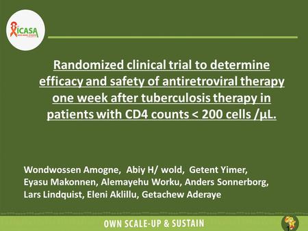 Randomized clinical trial to determine efficacy and safety of antiretroviral therapy one week after tuberculosis therapy in patients with CD4 counts 