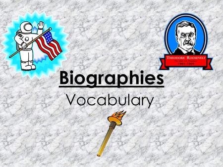 Biographies Vocabulary. asthma- an illness that makes it hard for people to breathe.